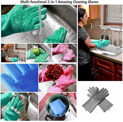All-in-One Silicone Scrubber Gloves