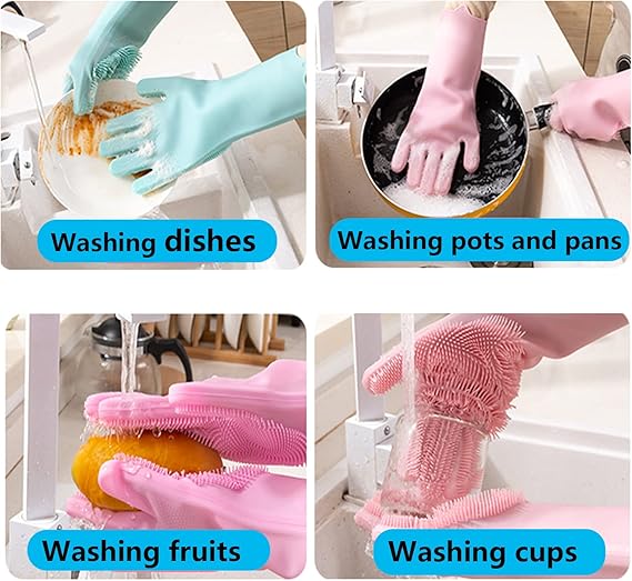 All-in-One Silicone Scrubber Gloves